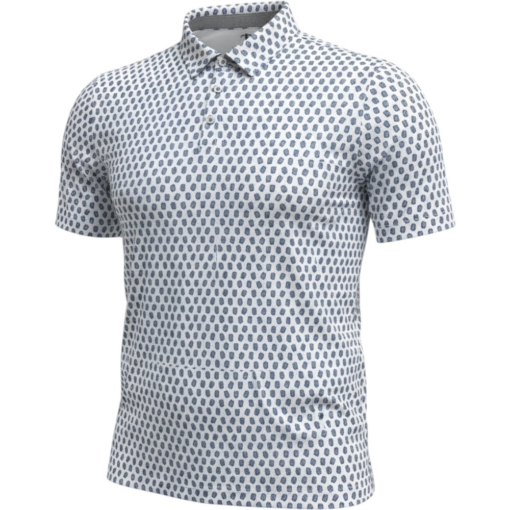 AndersonOrd Performance Golf Polo Shirt Mens XL White Blue Flip Flop Print XL